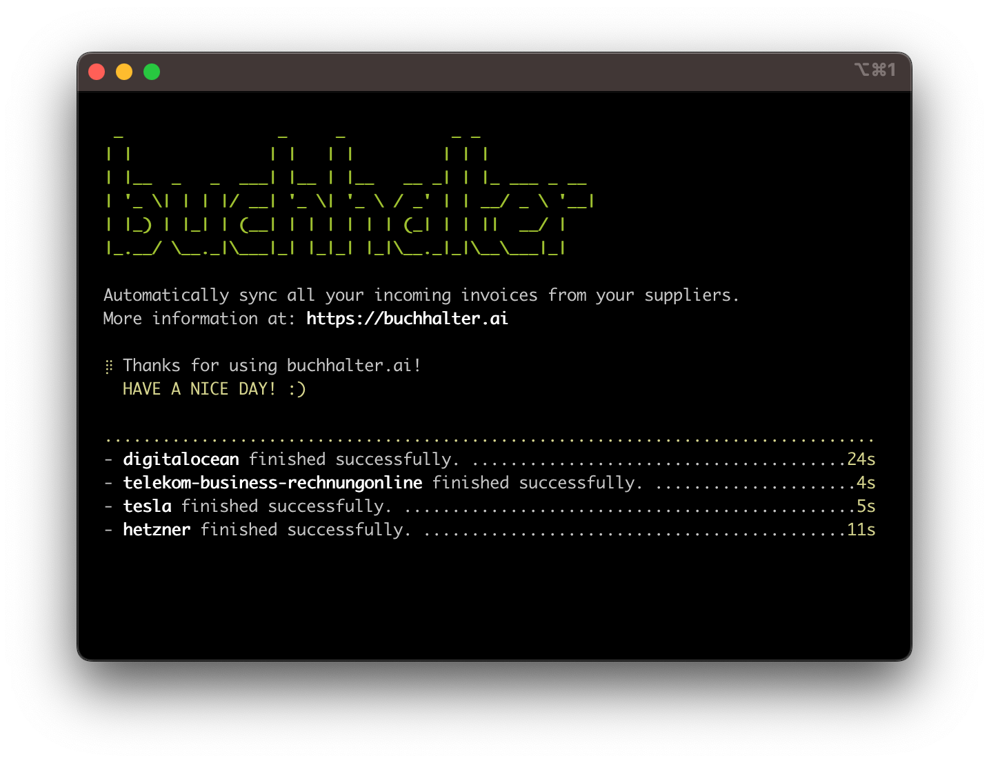 buchhalter-ai commandline tool demo screenshot